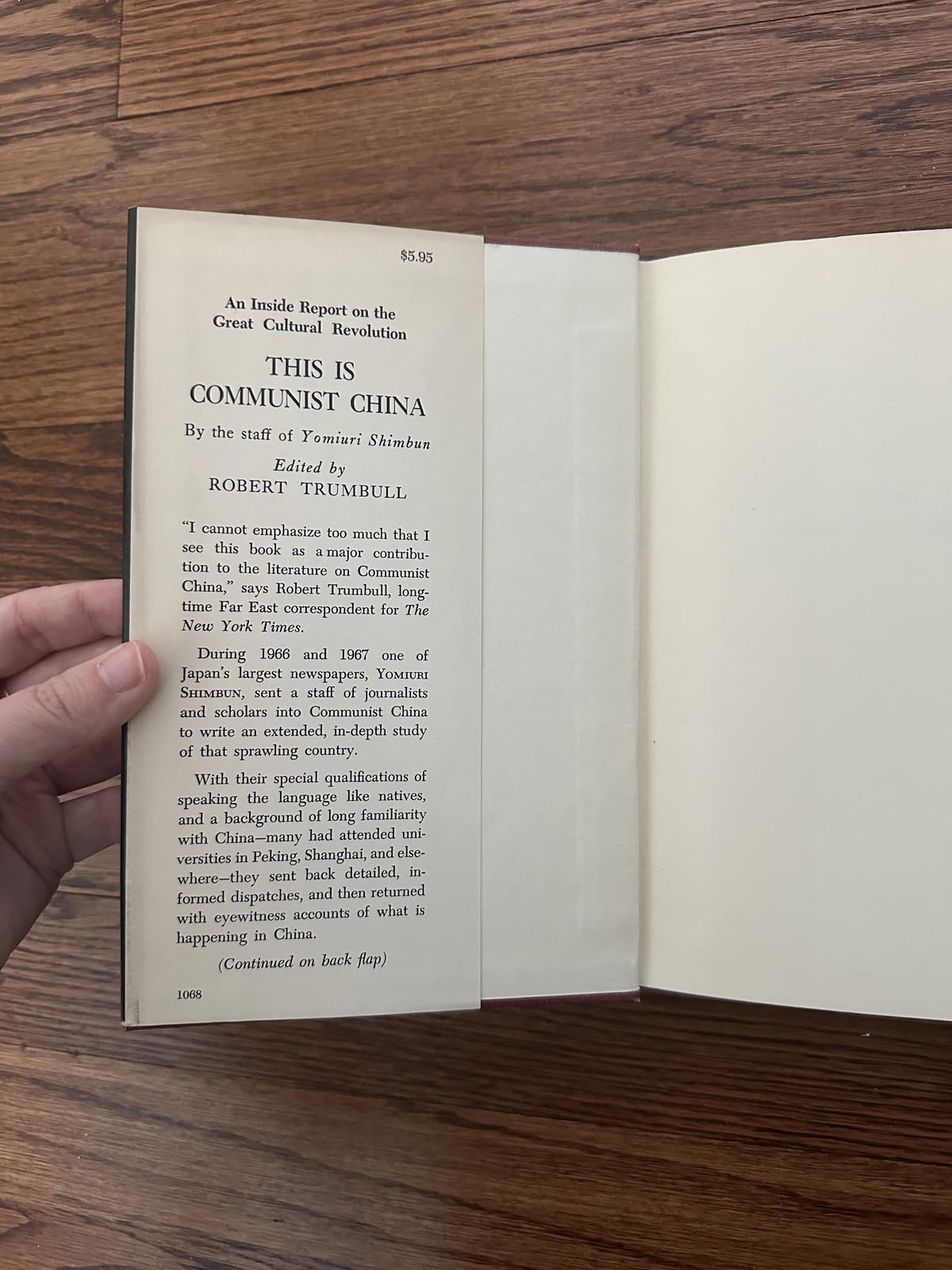 1968 This is Communist China Hardcover Book by Yomiuri Shimbun & Robert Trumbull