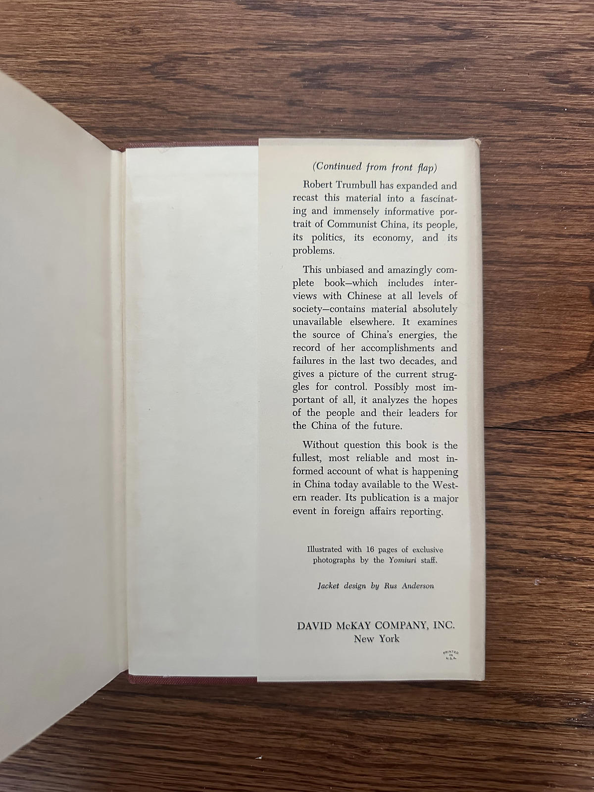 1968 This is Communist China Hardcover Book by Yomiuri Shimbun & Robert Trumbull