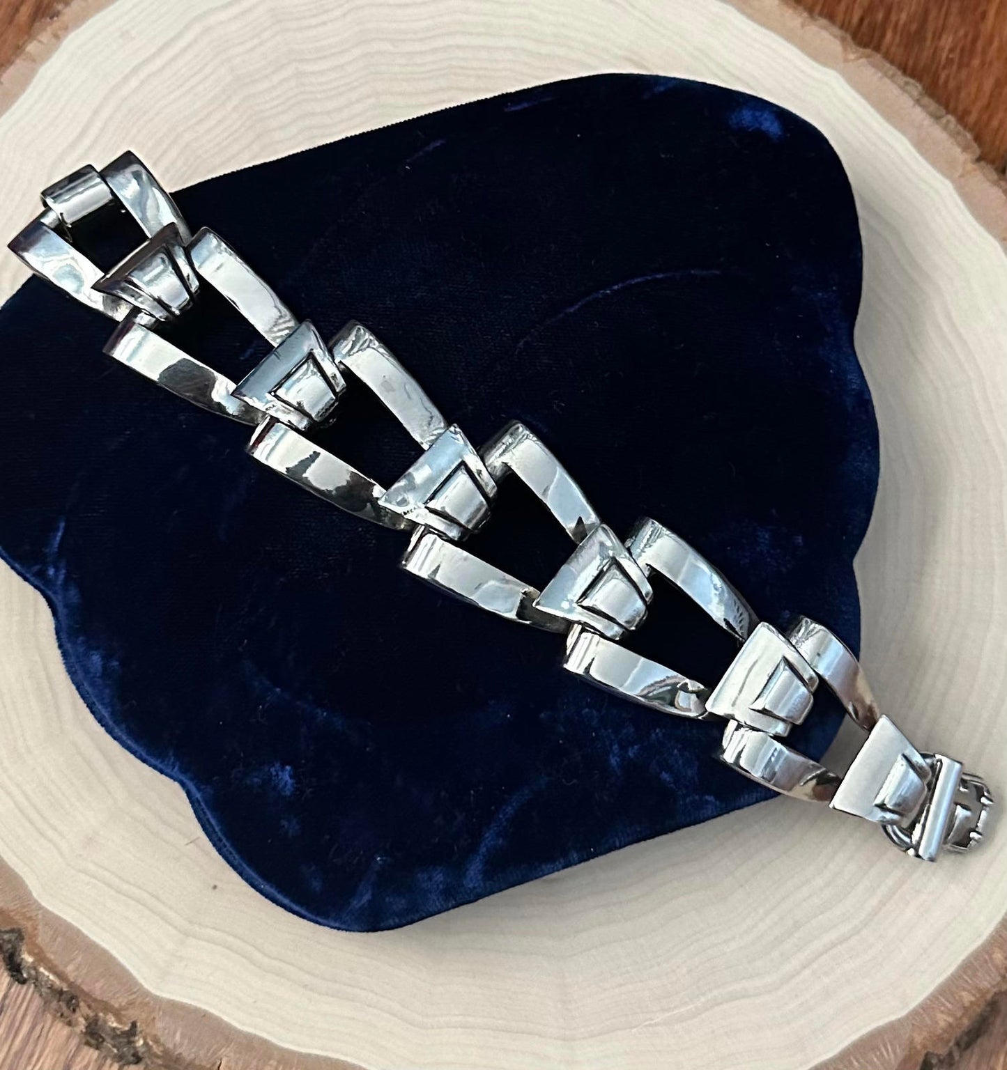 1990s Signed GIVENCHY Silver Tone Chunky Industrial Link Statement Bracelet 9.25"