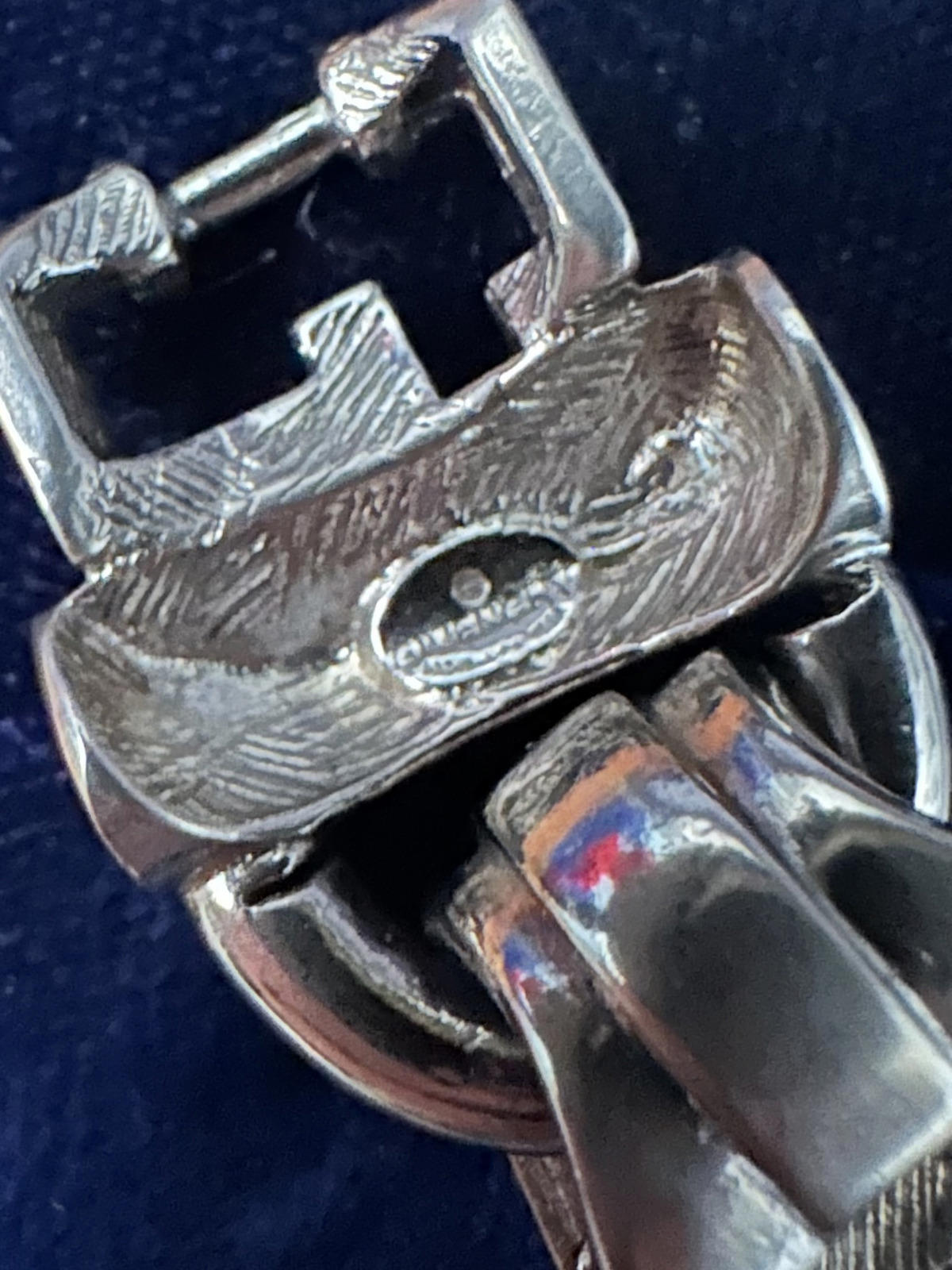 1990s Signed GIVENCHY Silver Tone Chunky Industrial Link Statement Bracelet 9.25"