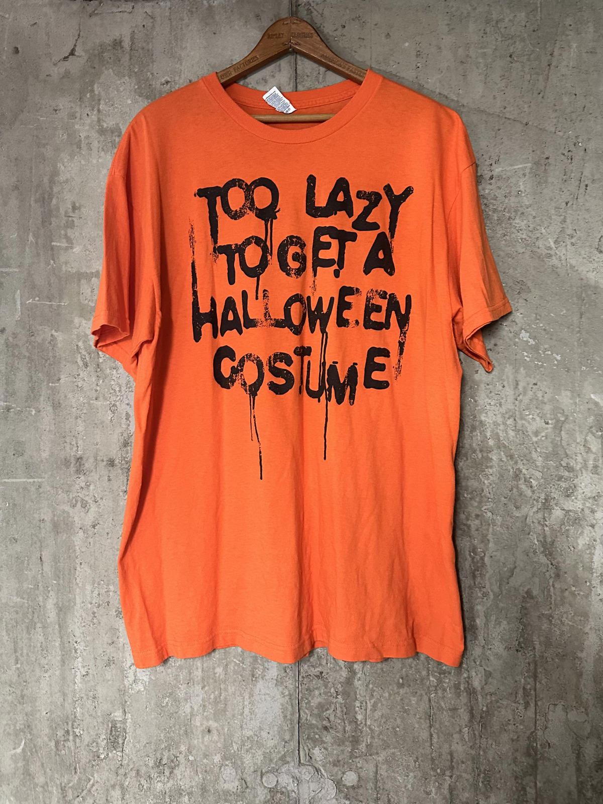 Y2K Too Lazy to Get a Halloween Costume Orange Tee Delta Pro Weight Cotton XL