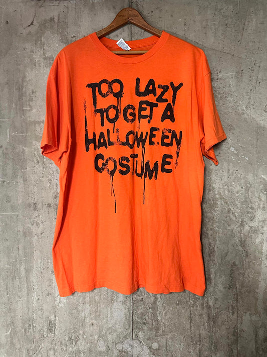 Y2K Too Lazy to Get a Halloween Costume Orange Tee Delta Pro Weight Cotton XL