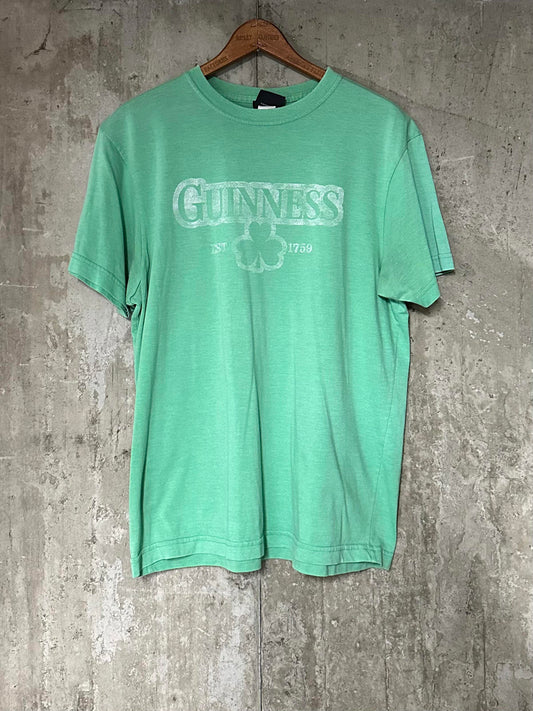 Y2K Guinness Storehouse Est 1759 Shamrock Faded Green Tee Made in USA
