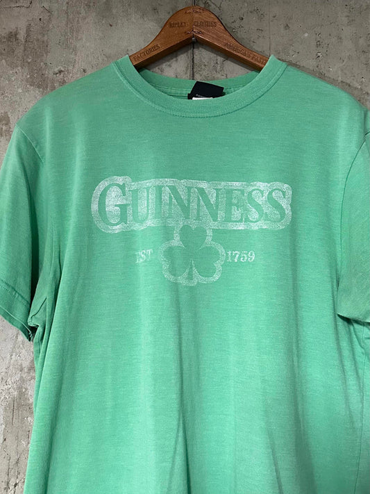 Y2K Guinness Storehouse Est 1759 Shamrock Faded Green Tee Made in USA
