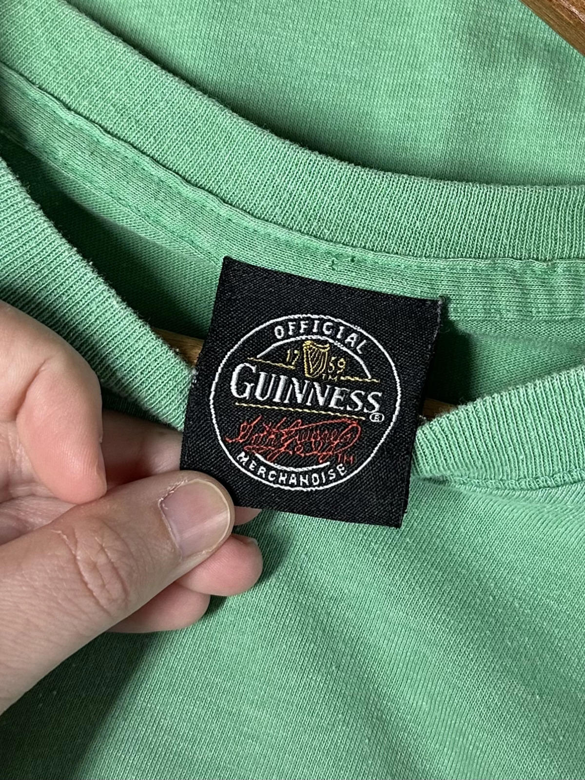 Y2K Guinness Storehouse Est 1759 Shamrock Faded Green Tee Made in USA