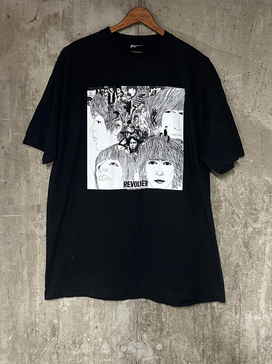 Y2K 2002 Beatles Revolver Album Black Tee Apple Corps Ltd. Licensed