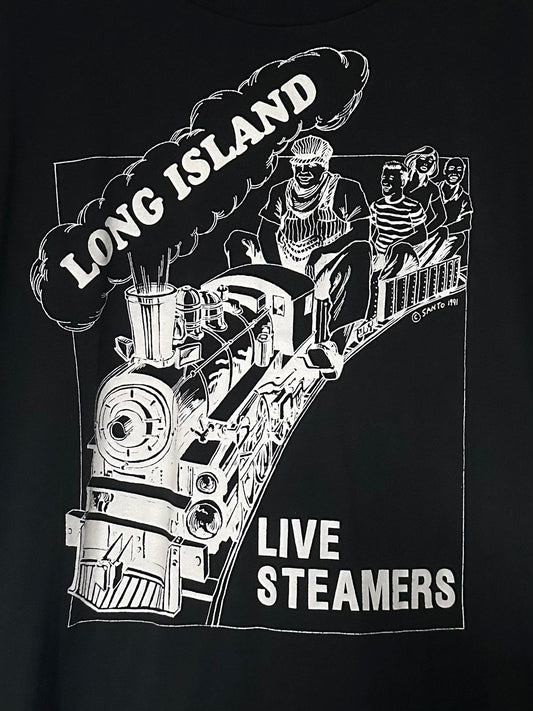 1991 Long Island Live Steamers Train Jerzees Single Stitch Tee XXL