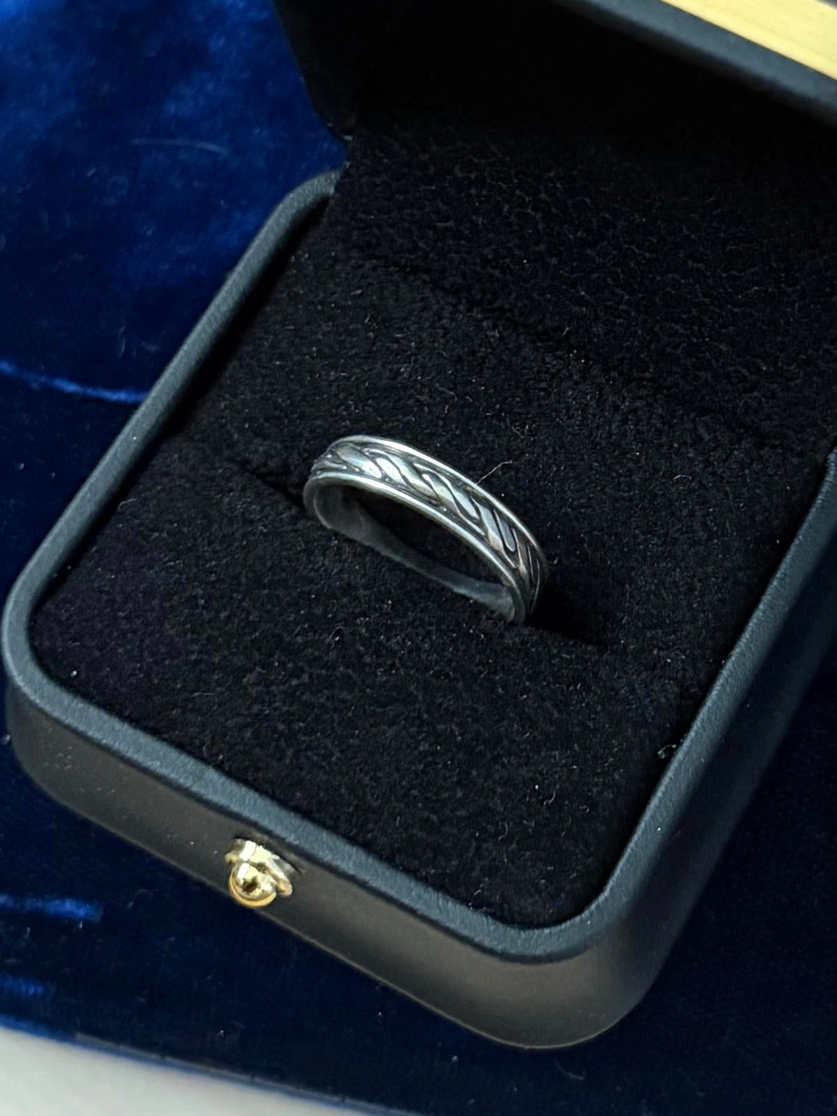 Vintage Sterling Silver Band Ring Unisex US 7 Braided Twist Design
