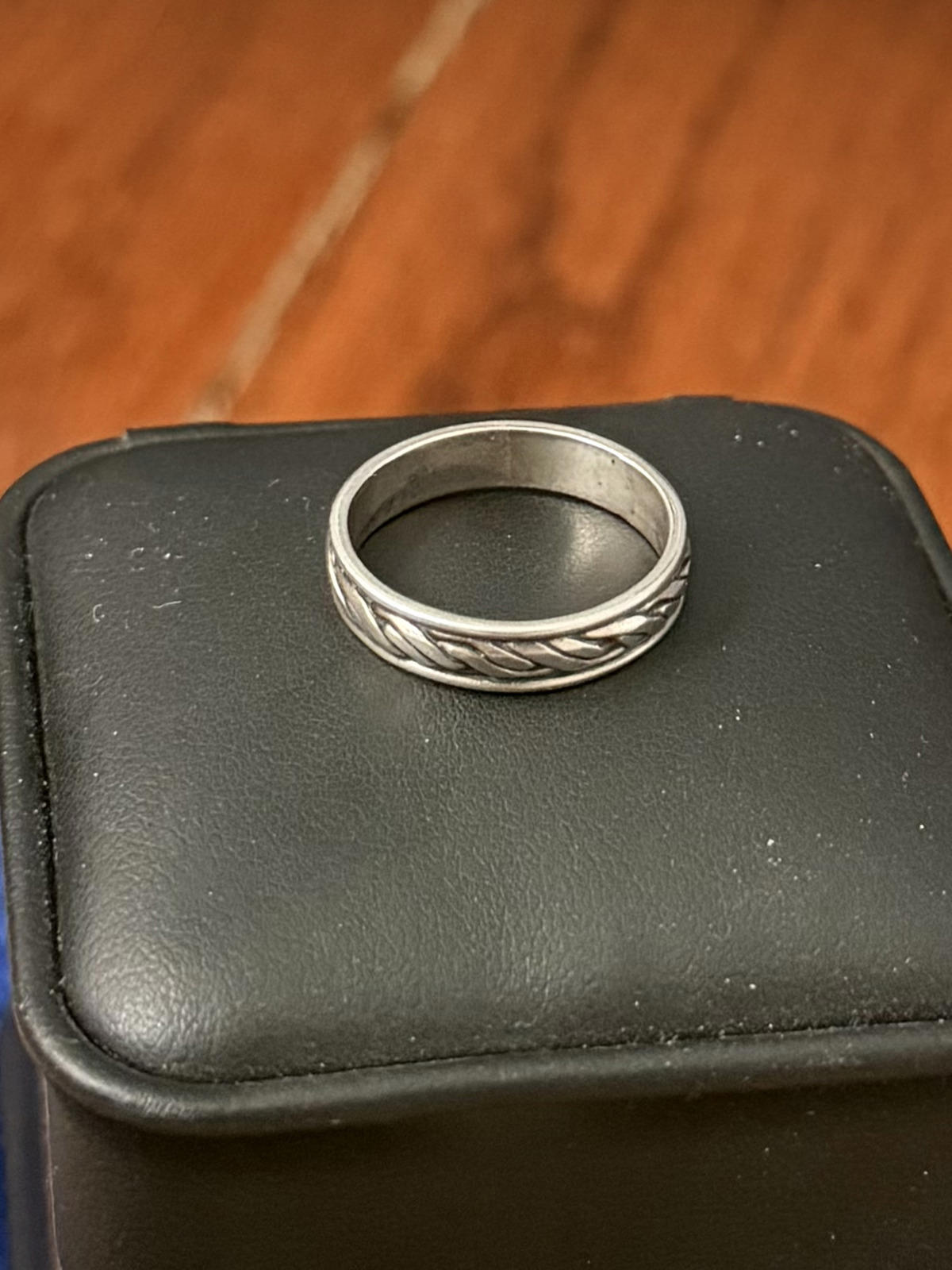 Vintage Sterling Silver Band Ring Unisex US 7 Braided Twist Design