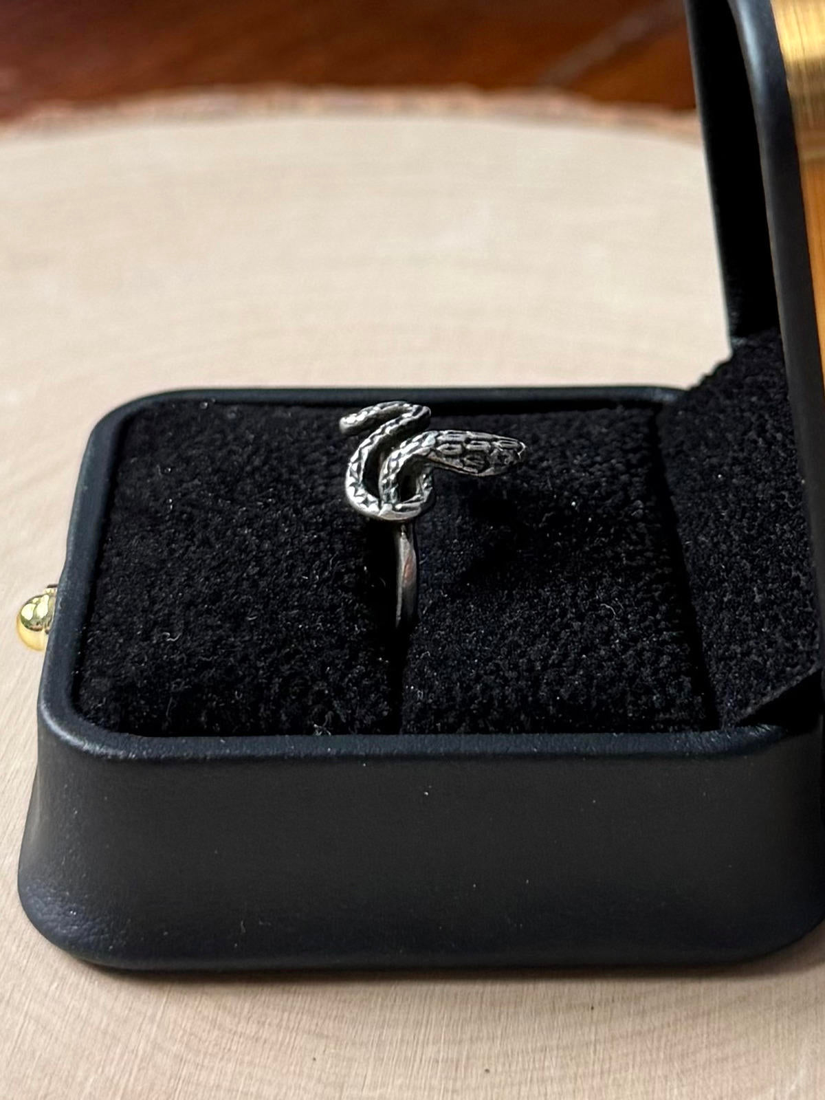 Vintage Sterling Silver Snake Serpent Wrap Ring US 5