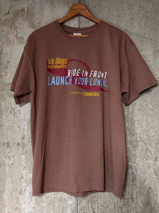 Y2K Six Flags Great Adventure "Ride in Front, Launch Your Lunch" A Good Day Tee