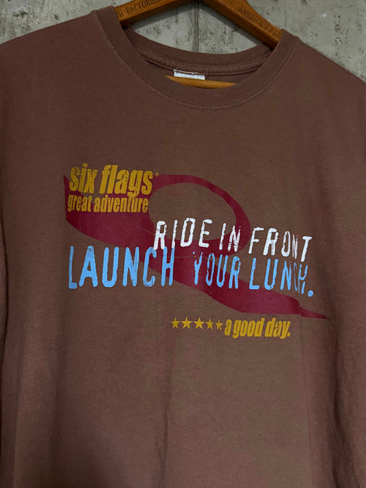 Y2K Six Flags Great Adventure "Ride in Front, Launch Your Lunch" A Good Day Tee