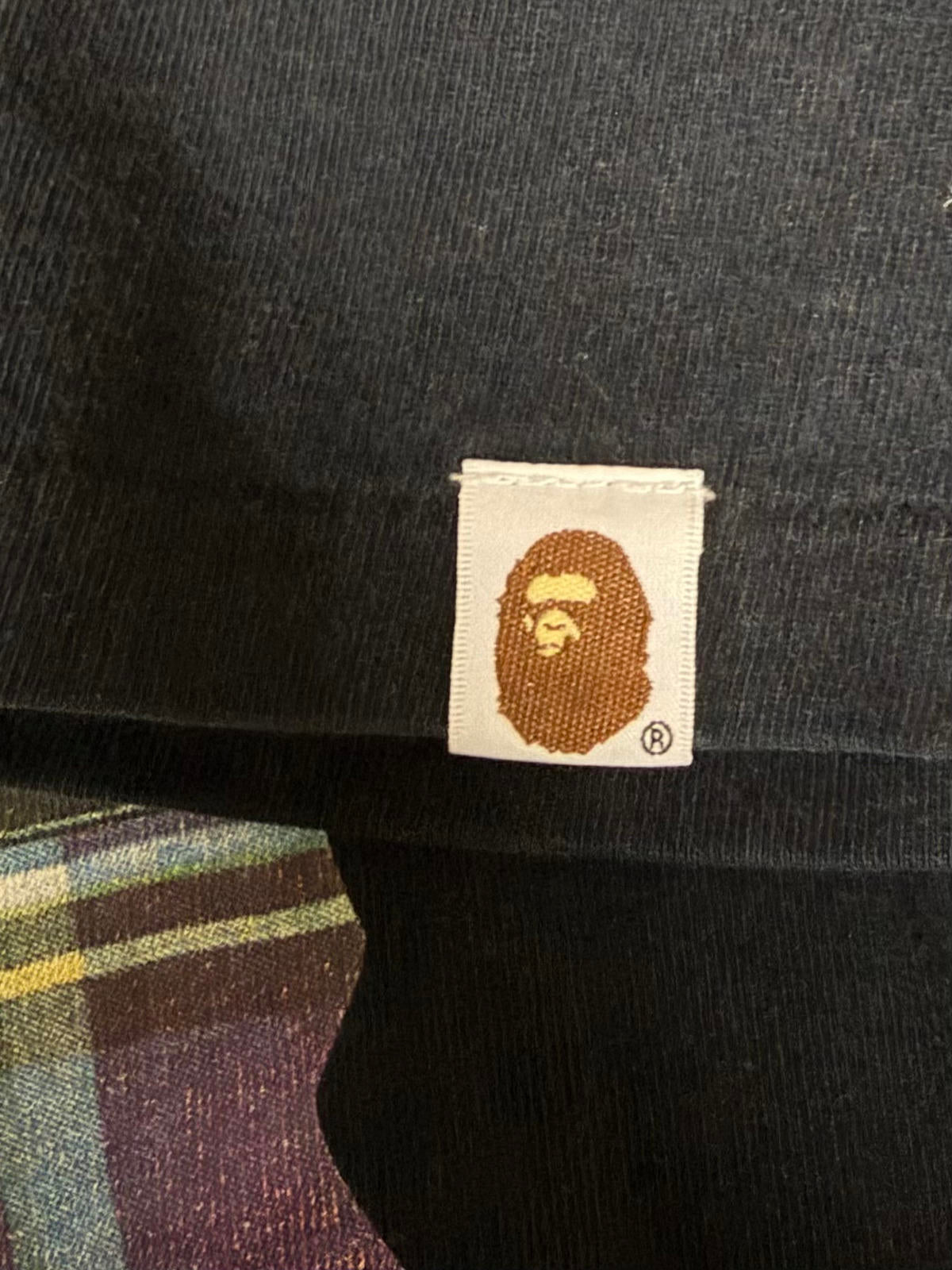 A Bathing Ape BAPE Printed Patchwork Big Ape Head Camo Plaid Single Stitch Tee