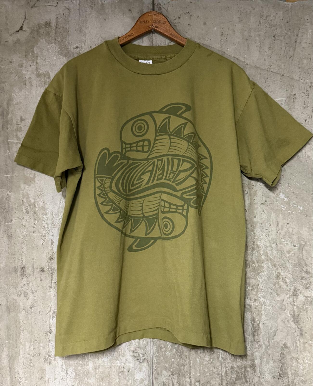 1995 Lollapalooza Concert Tee Green Tribal Design Single Stitch Anvil L