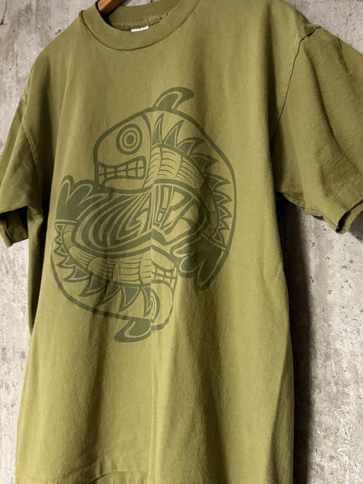 1995 Lollapalooza Concert Tee Green Tribal Design Single Stitch Anvil L