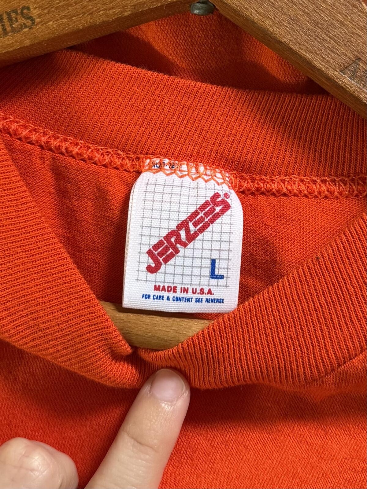 1990s Orange Waste Management Single Stitch Tee Jerzees L