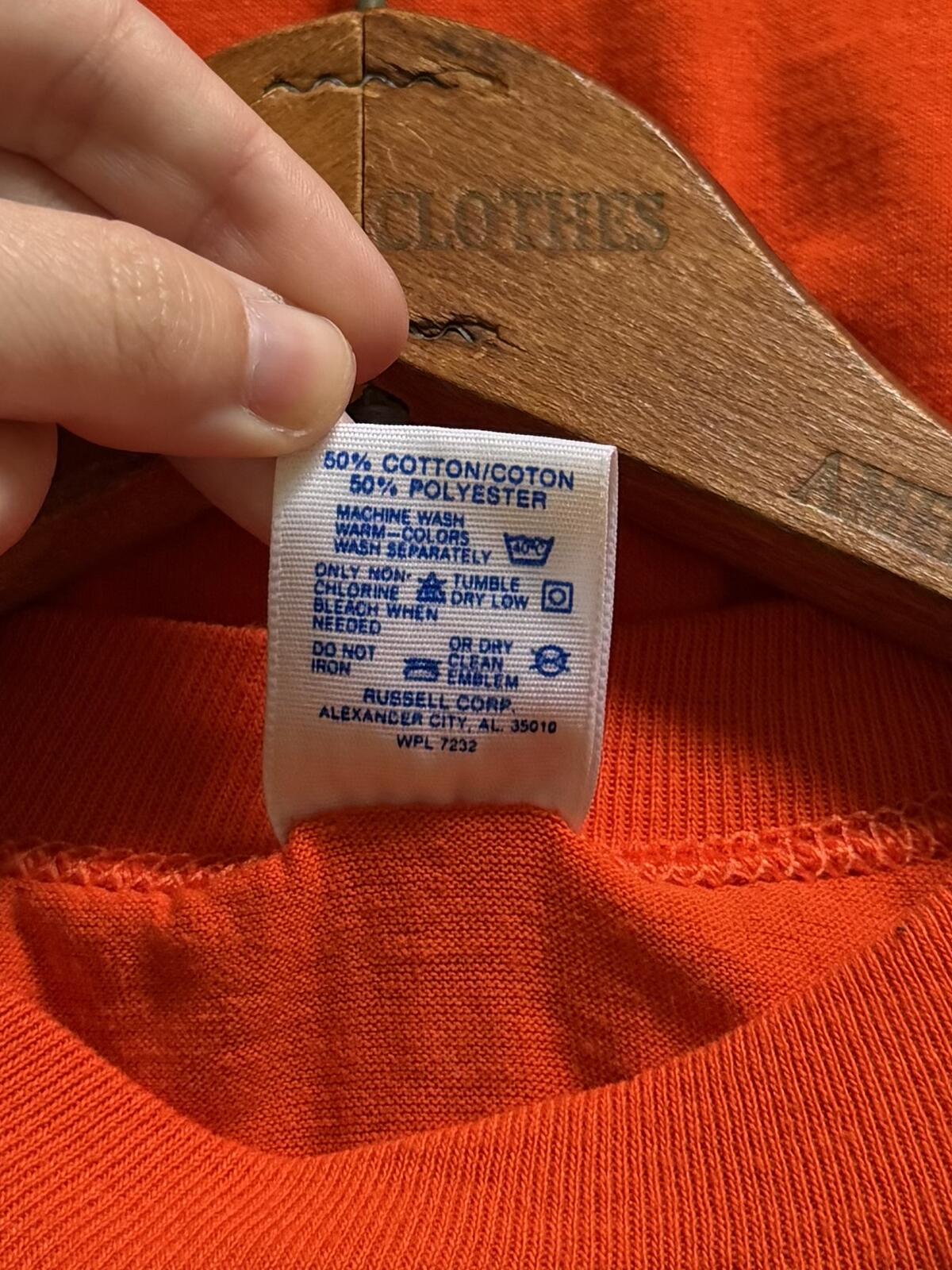 1990s Orange Waste Management Single Stitch Tee Jerzees L