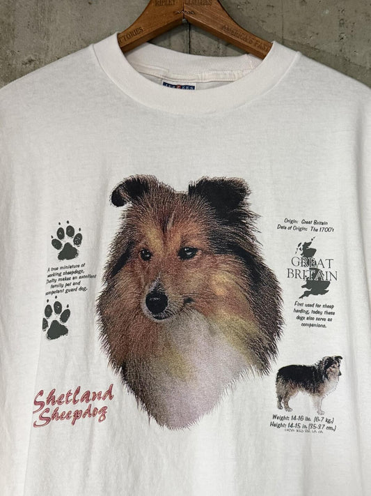 1990s Shetland Sheepdog Shelty Wild Side Cotton Jerzees Graphic Tee XL