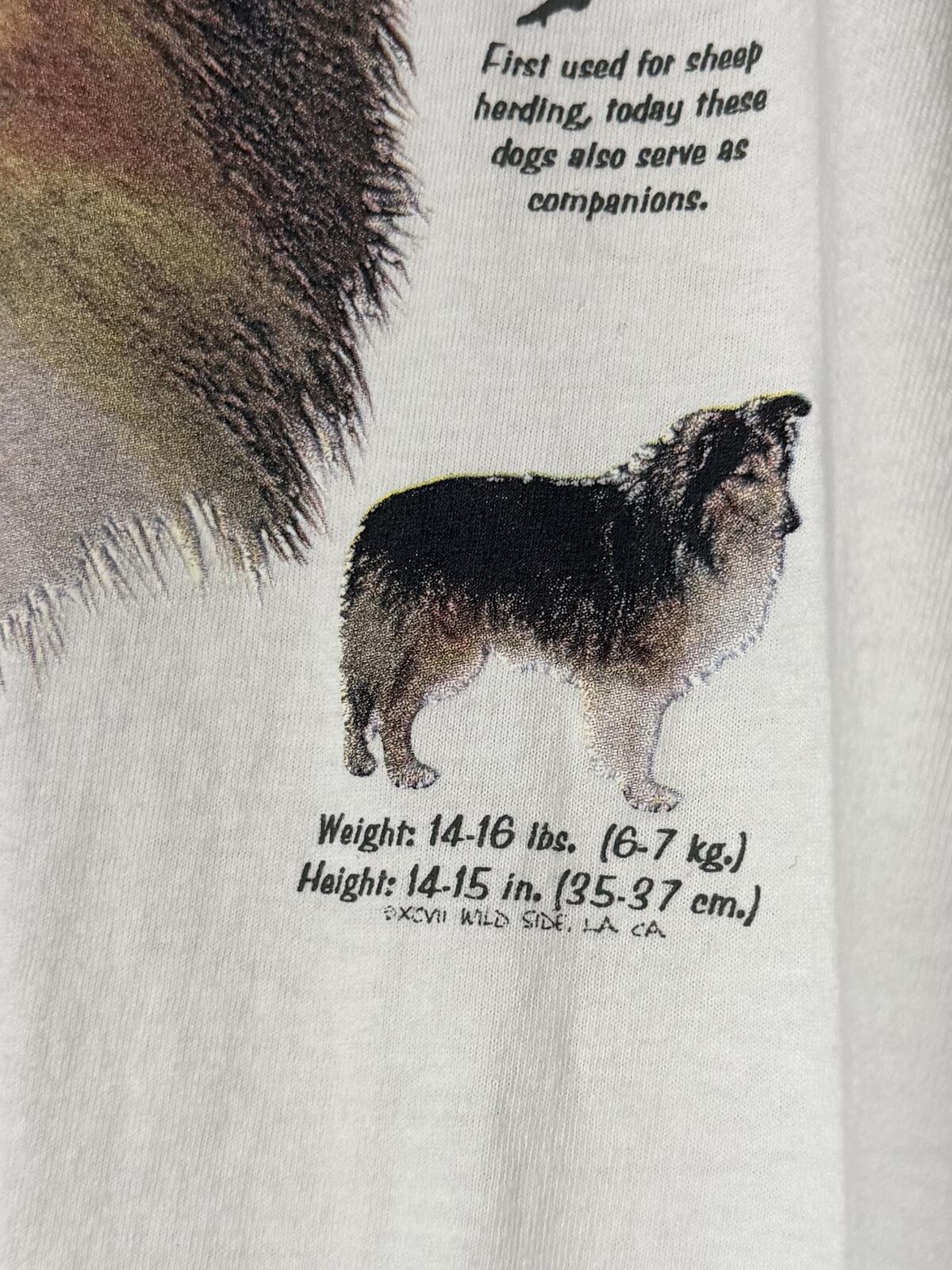 1990s Shetland Sheepdog Shelty Wild Side Cotton Jerzees Graphic Tee XL