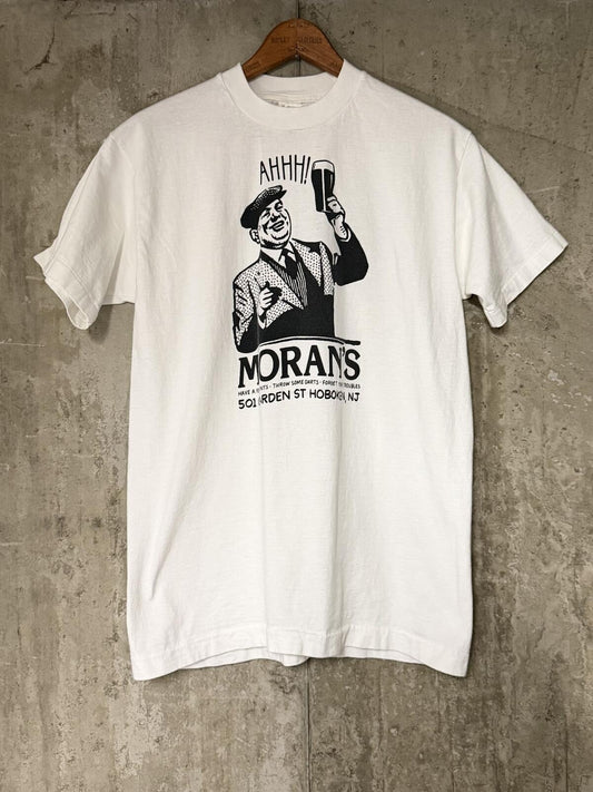 Y2K 2000s Moran's Pub Hoboken NJ Single Stitch White Tee M