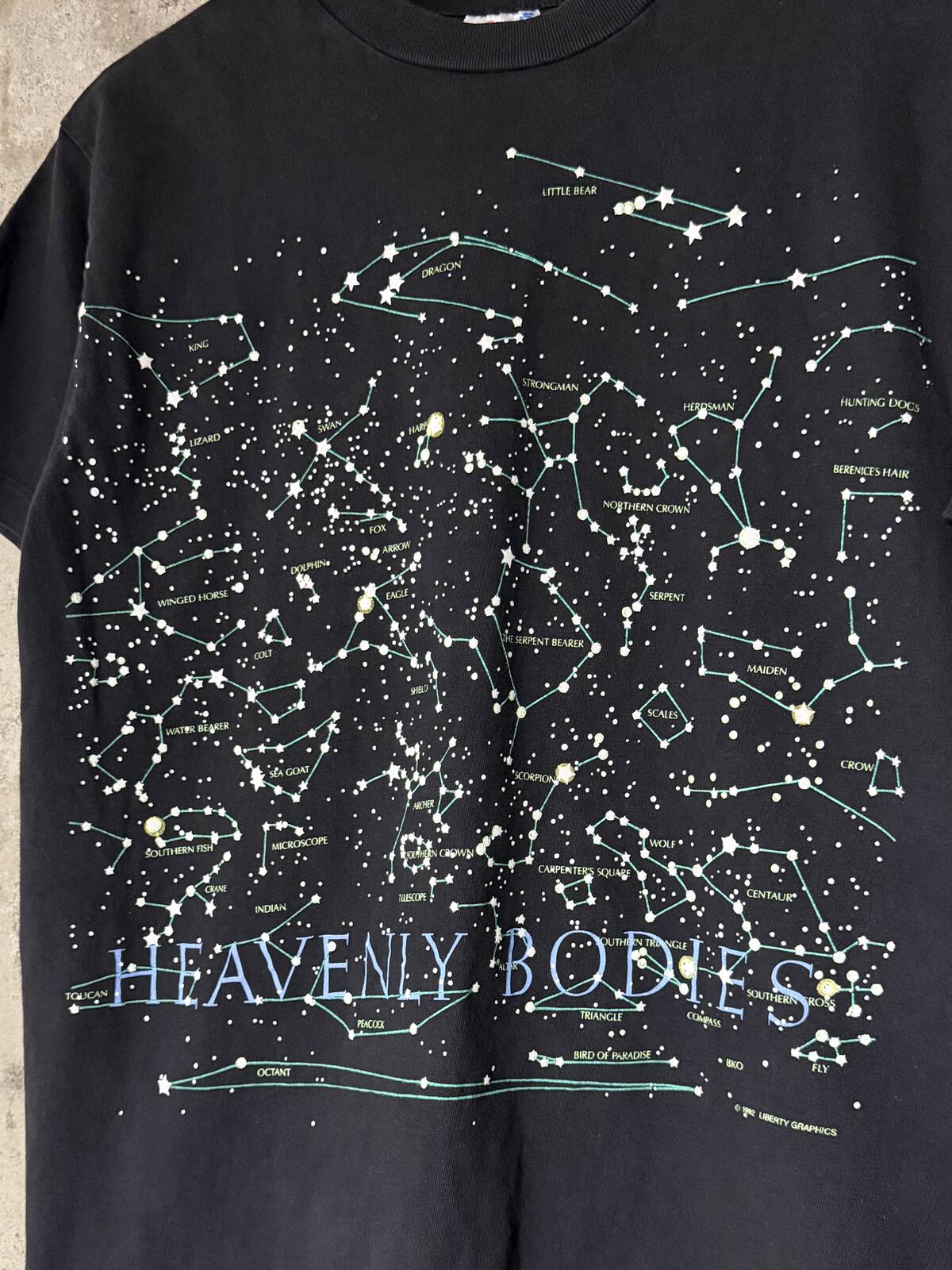 1992 Heavenly Bodies Celestial Astronomy Hanes Beefy-T Single Stitch Tee