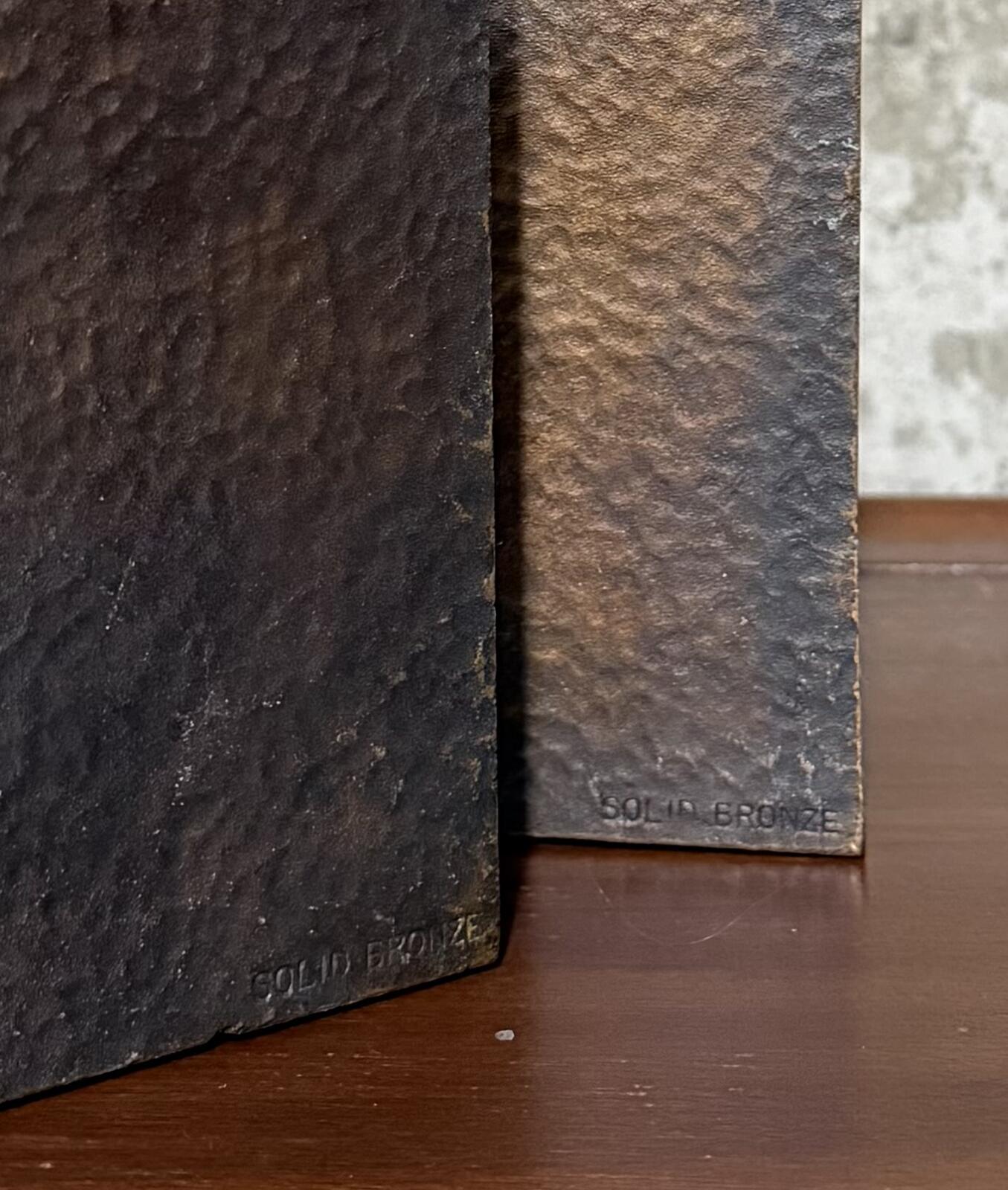 1920s Judd Manufacturing Co. The Last of the Mohicans Solid Bronze Bookends