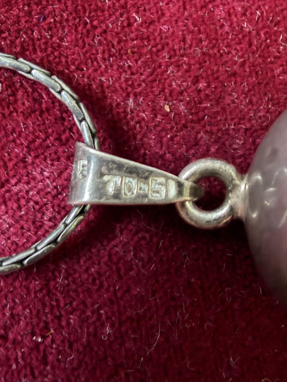 Vintage Signed TD-51 Taxco Mexico Sterling Silver Fairy Ball Sphere Pendant Necklace 24.25"