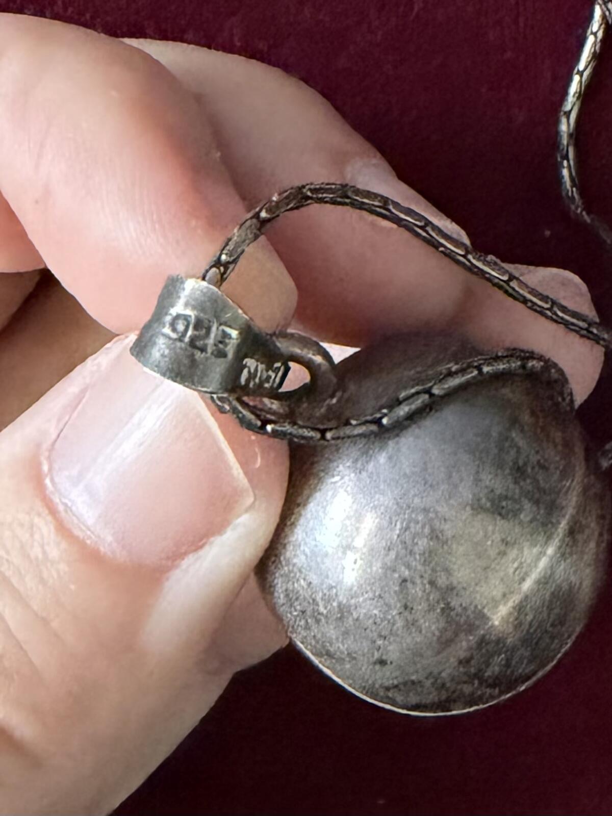 Vintage Signed TD-51 Taxco Mexico Sterling Silver Fairy Ball Sphere Pendant Necklace 24.25"