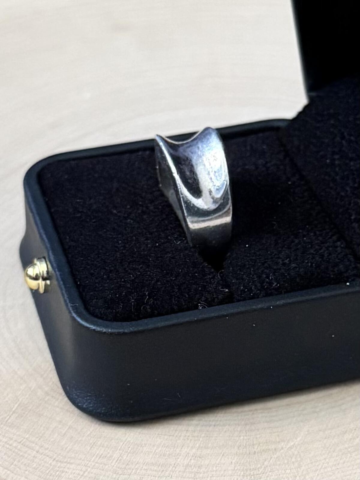Vintage Signed TC-50 Taxco Mexico Solid Sterling Silver Modernist Ring US 5.25