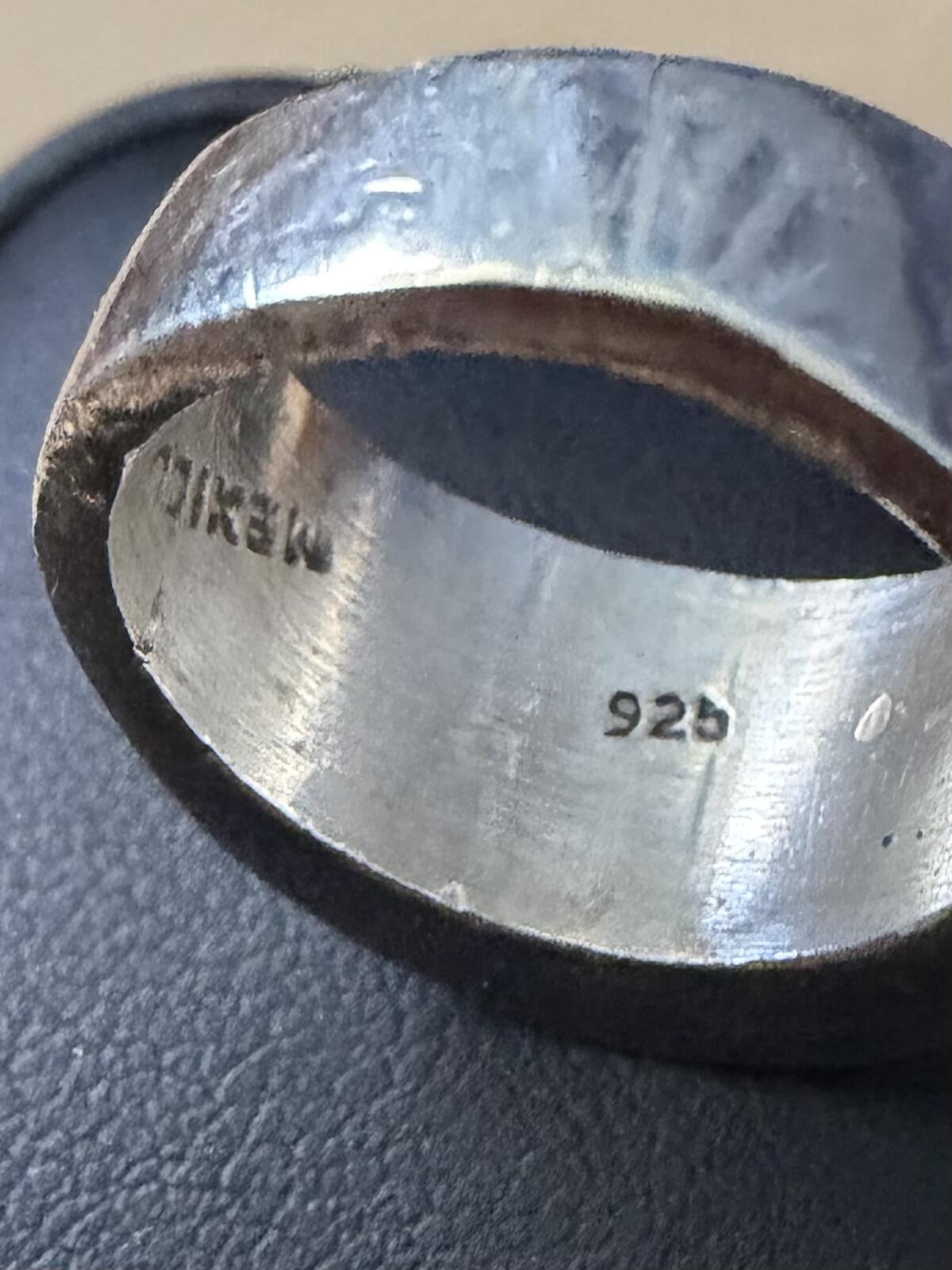 Vintage Signed TC-50 Taxco Mexico Solid Sterling Silver Modernist Ring US 5.25