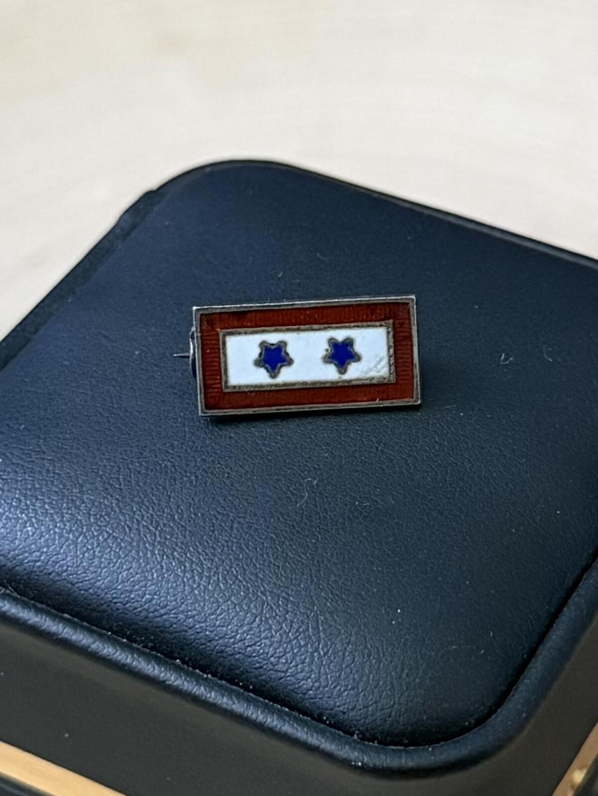 1940s WWII Era Signed CORO Sterling Silver & Enamel Two Sons in Service Pin
