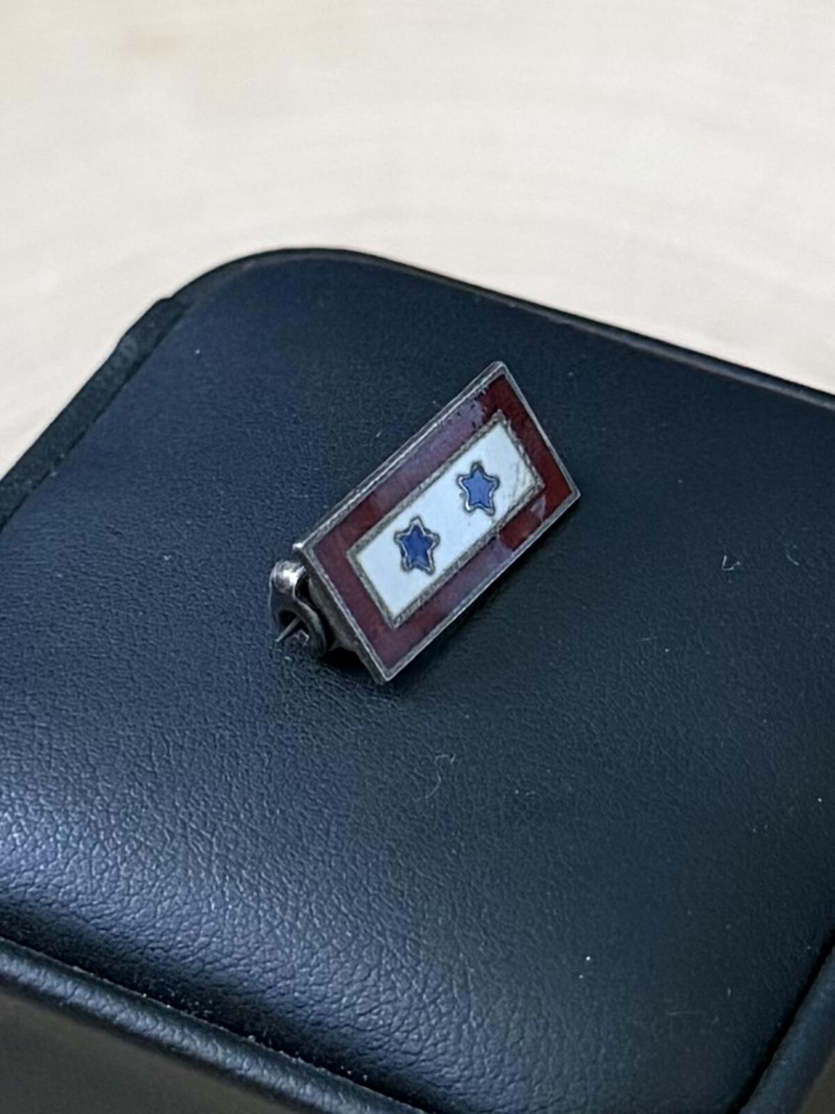 1940s WWII Era Signed CORO Sterling Silver & Enamel Two Sons in Service Pin