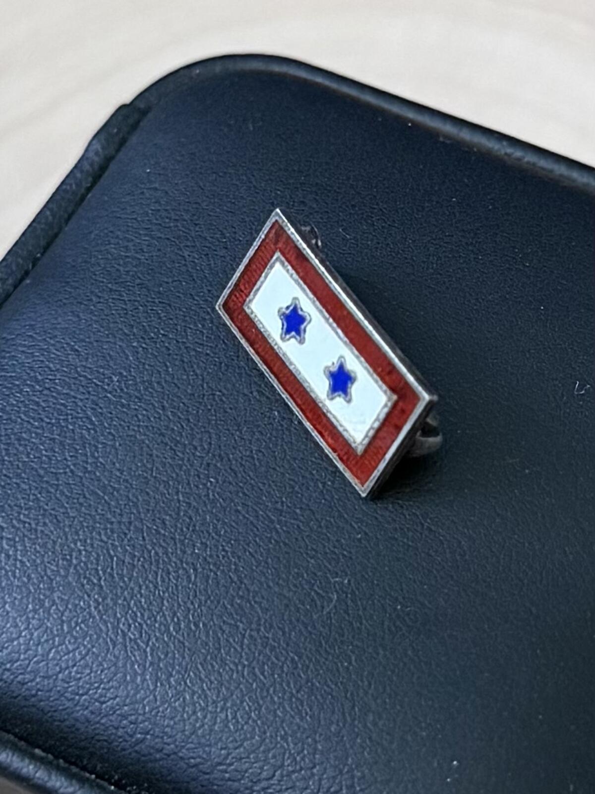 1940s WWII Era Signed CORO Sterling Silver & Enamel Two Sons in Service Pin