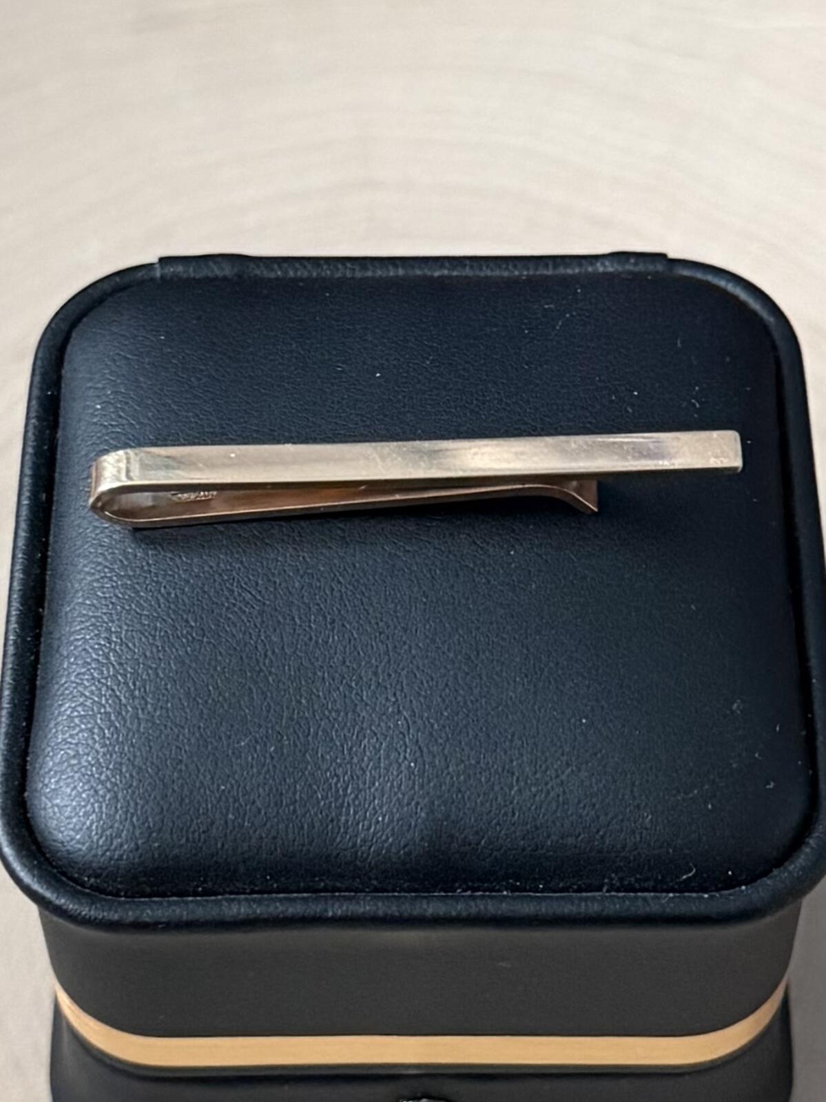 Rare Vintage Signed BROOKS BROTHERS Solid 14K Yellow Gold Tie Bar Tie Clip 4.05g