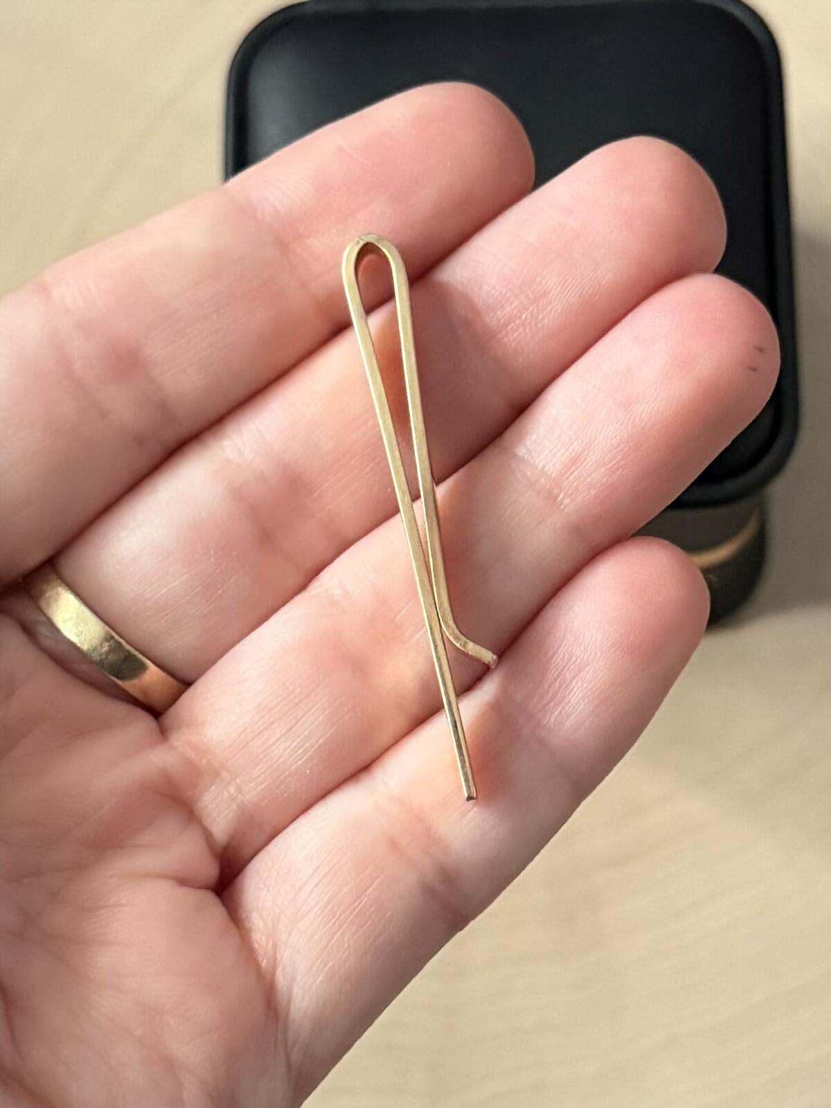Rare Vintage Signed BROOKS BROTHERS Solid 14K Yellow Gold Tie Bar Tie Clip 4.05g