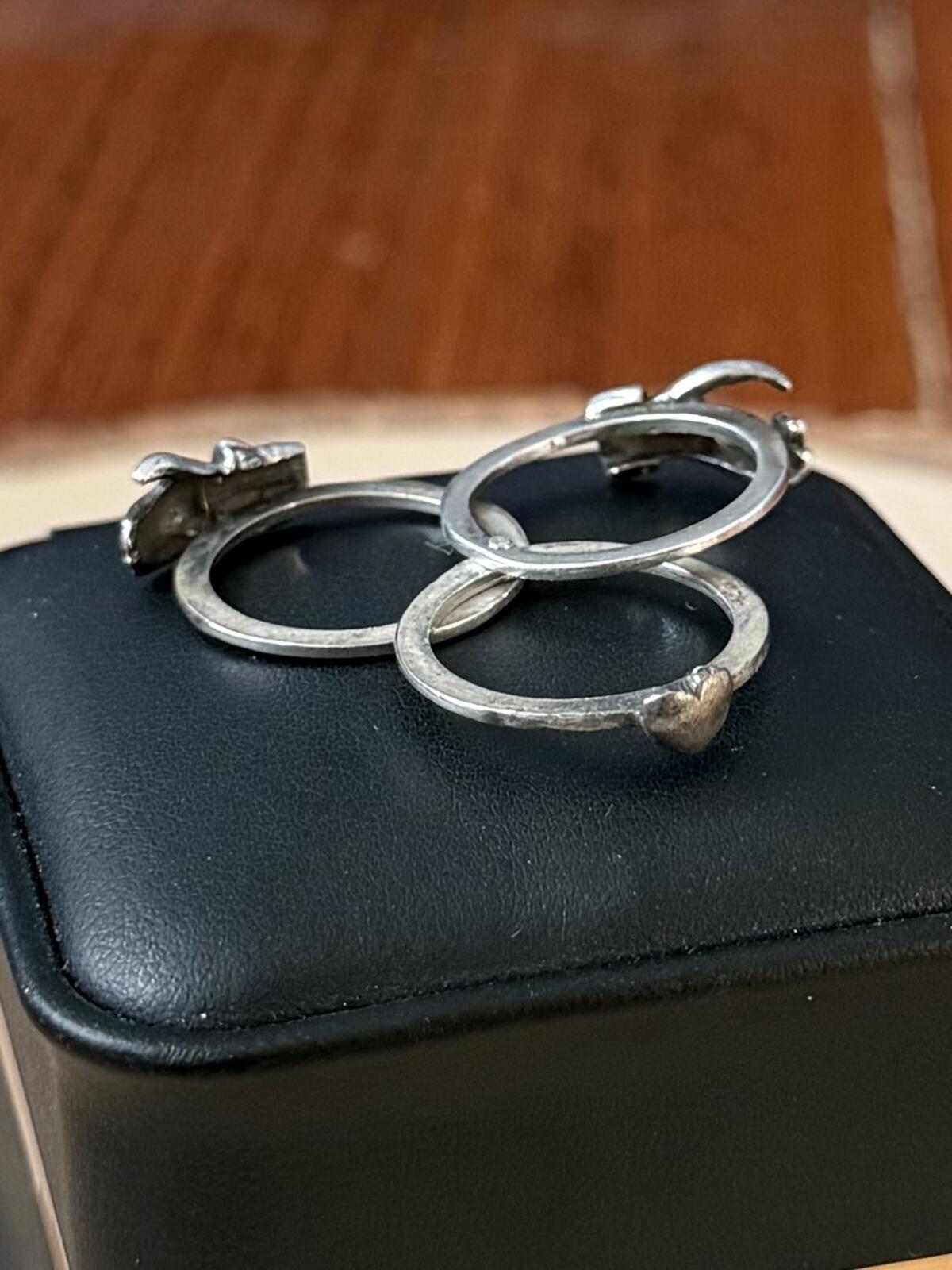 Vintage Sterling Silver Fede Hands Gimmel Interlocking Hands Heart Ring US 4.75