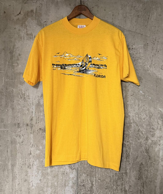 1980s Florida Sailboat Tourist Single Stitch Tee Select-T by Tee Jays L