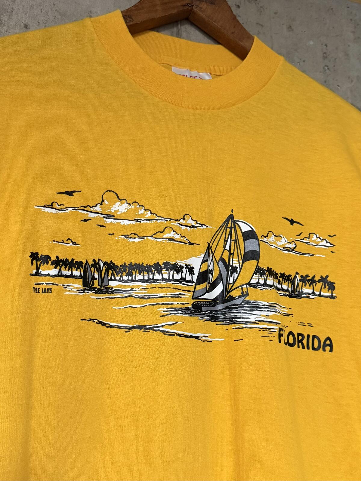 1980s Florida Sailboat Tourist Single Stitch Tee Select-T by Tee Jays L