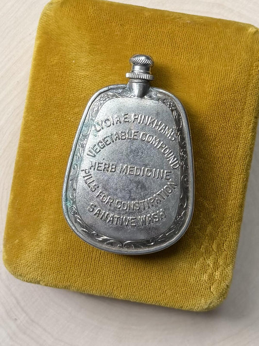 Antique 1880s Lydia E. Pinkham's Vegetable Compound Herb Medicine Tin Bottle