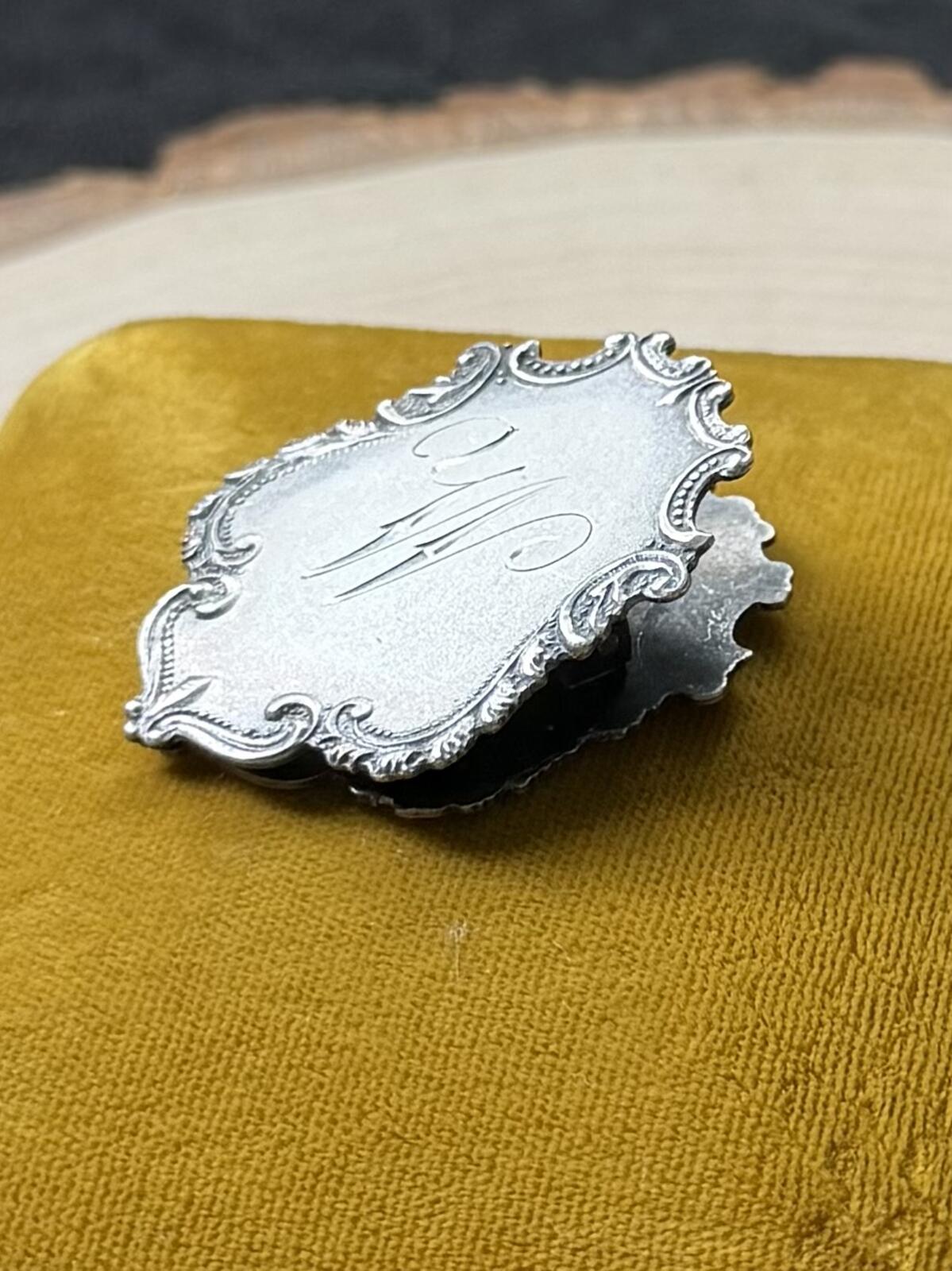 Antique Victorian P.&P. Palmer and Peckham Sterling Silver Ornate Monogrammed "W" Clip