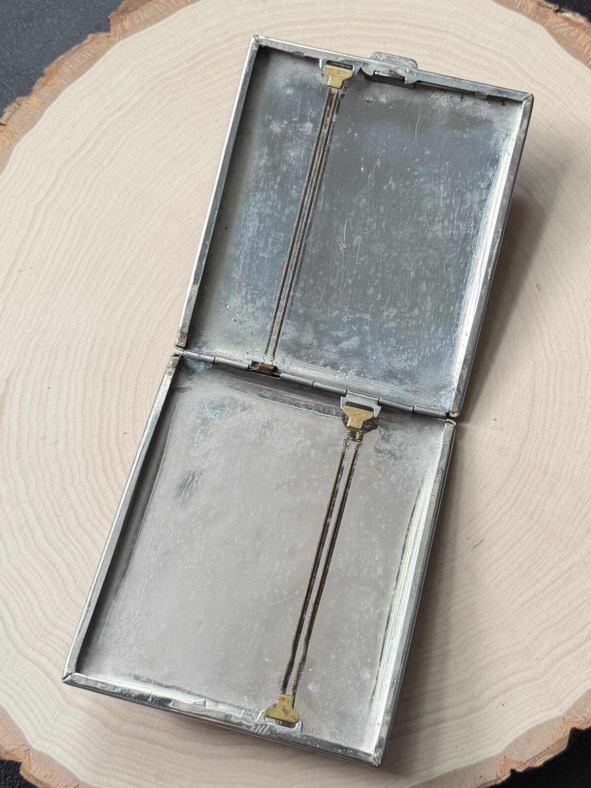 1940s Hand Engraved Japan Tiger Aluminum Cigarette Case WWII Militaria