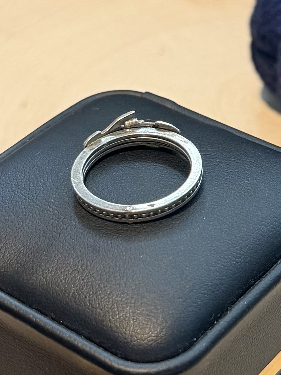 Antique Sterling Silver Fede Hands Gimmel Interlocking Hands Heart Ring US 7