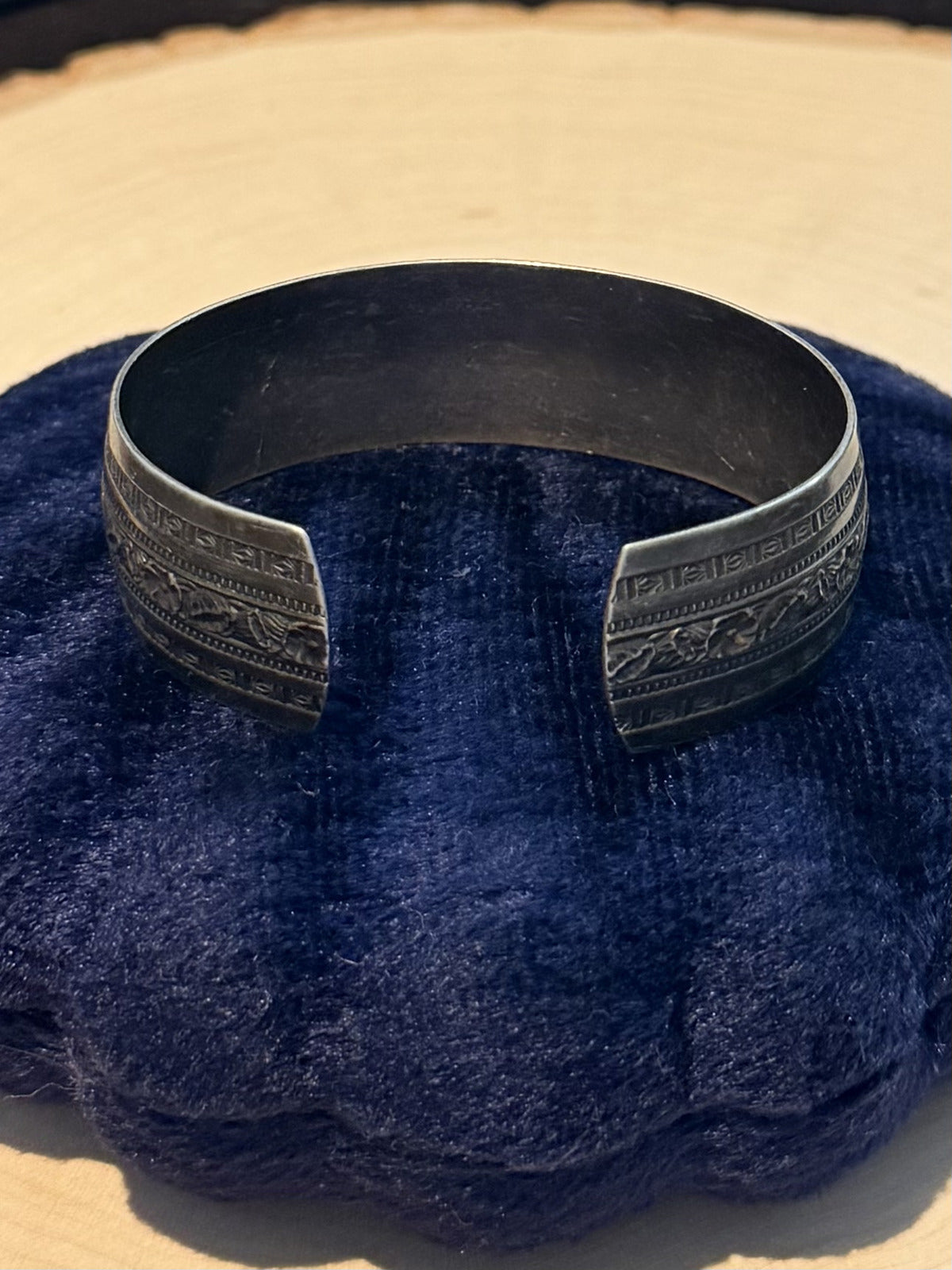 1950s Signed Danecraft Sterling Silver Floral Cuff Bracelet 17.54g
