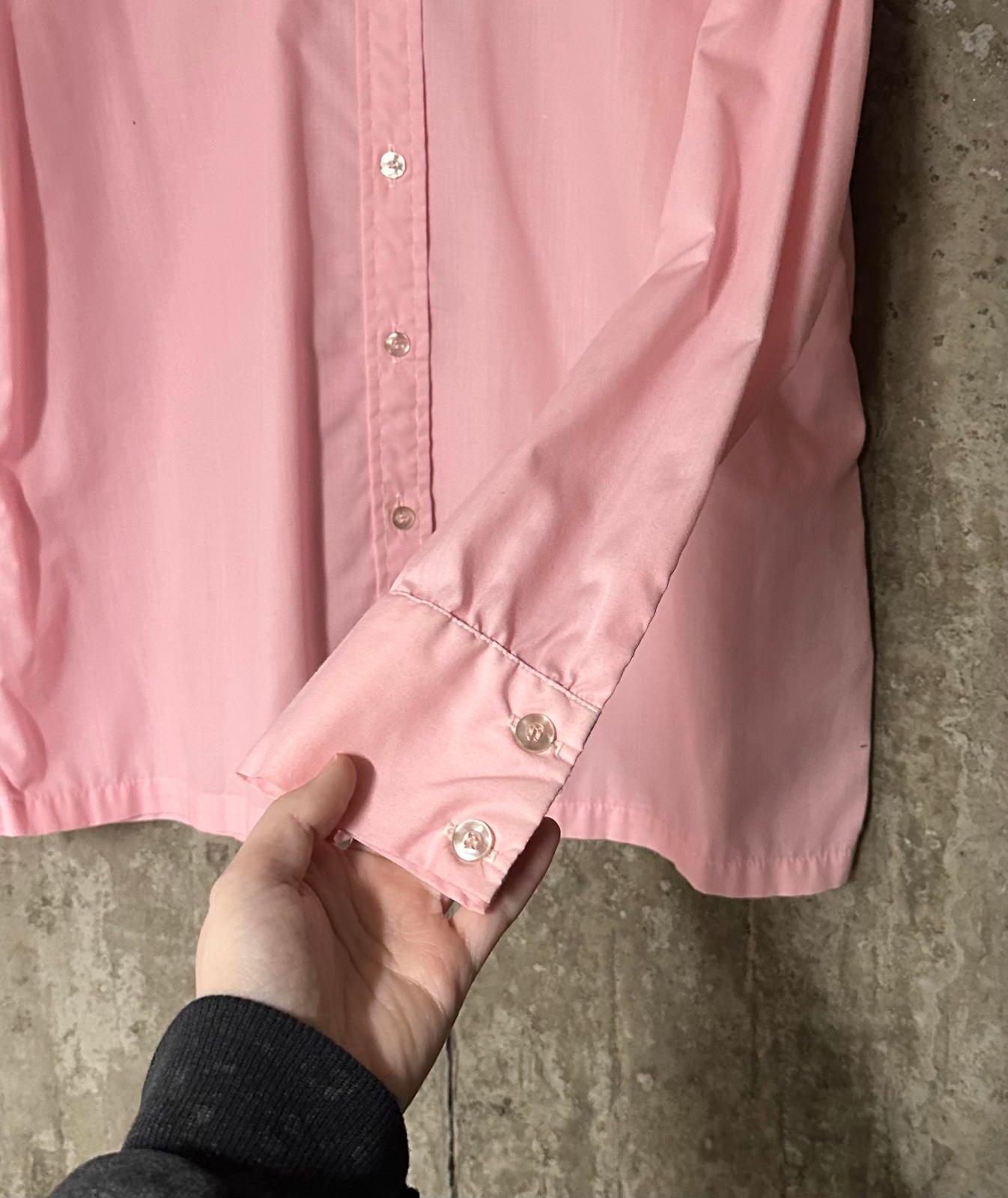 1970s Ship 'n Shore Women's Pink Long Sleeve Collared Shirt