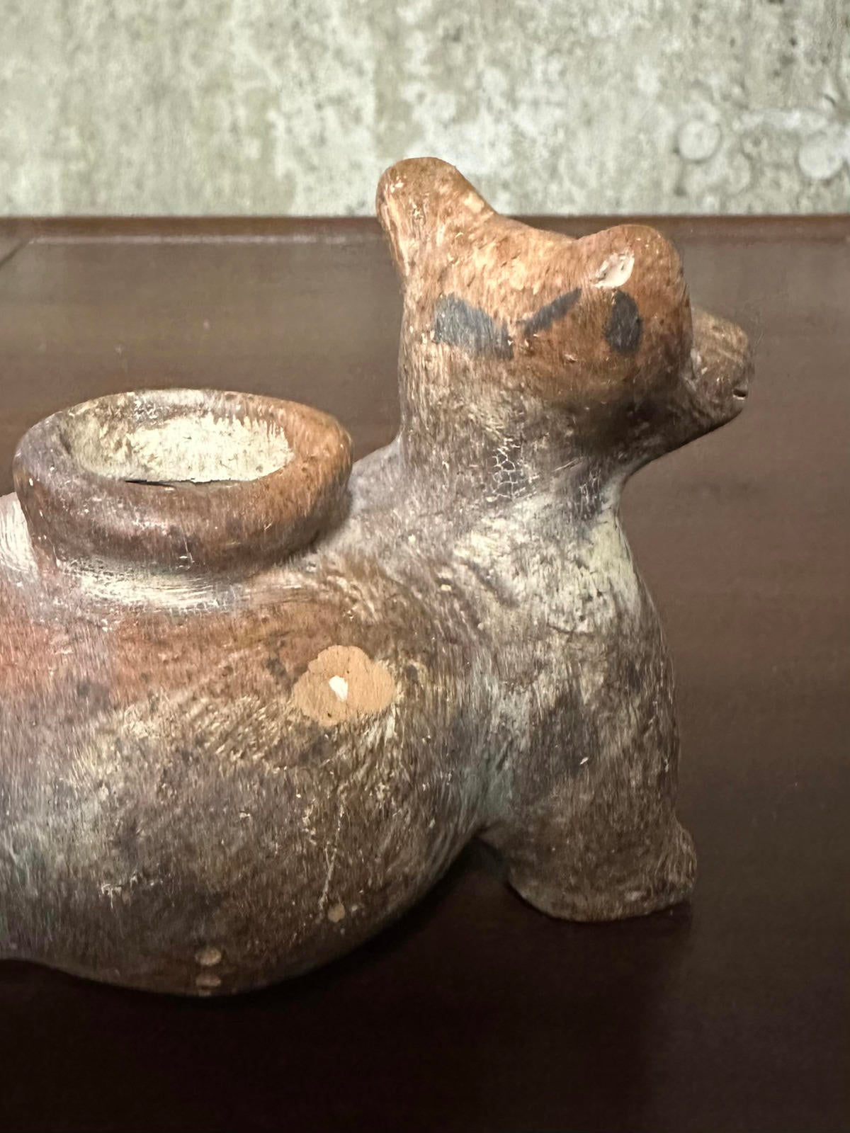 Vintage Clay Double Headed Colima Dog Vessel Pre Columbian Style Pottery