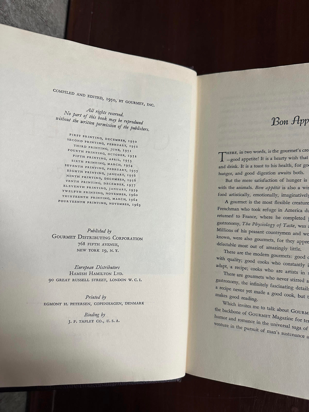 1963 Gourmet's Menu Cookbook Volume 1 Illustrated Hardcover Book