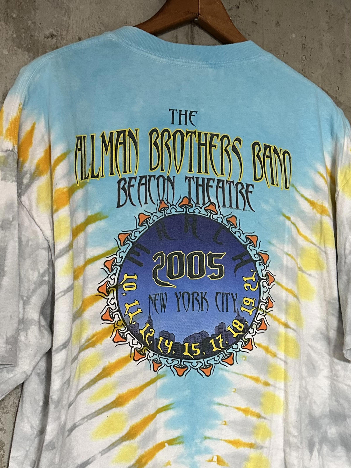 2005 Allman Brothers Band Beacon Theatre NYC Tour Shirt Tie Dye