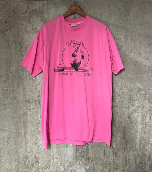 1990s Fairbanks Symphony Orchestra Bear Pink Single Stitch Tee
