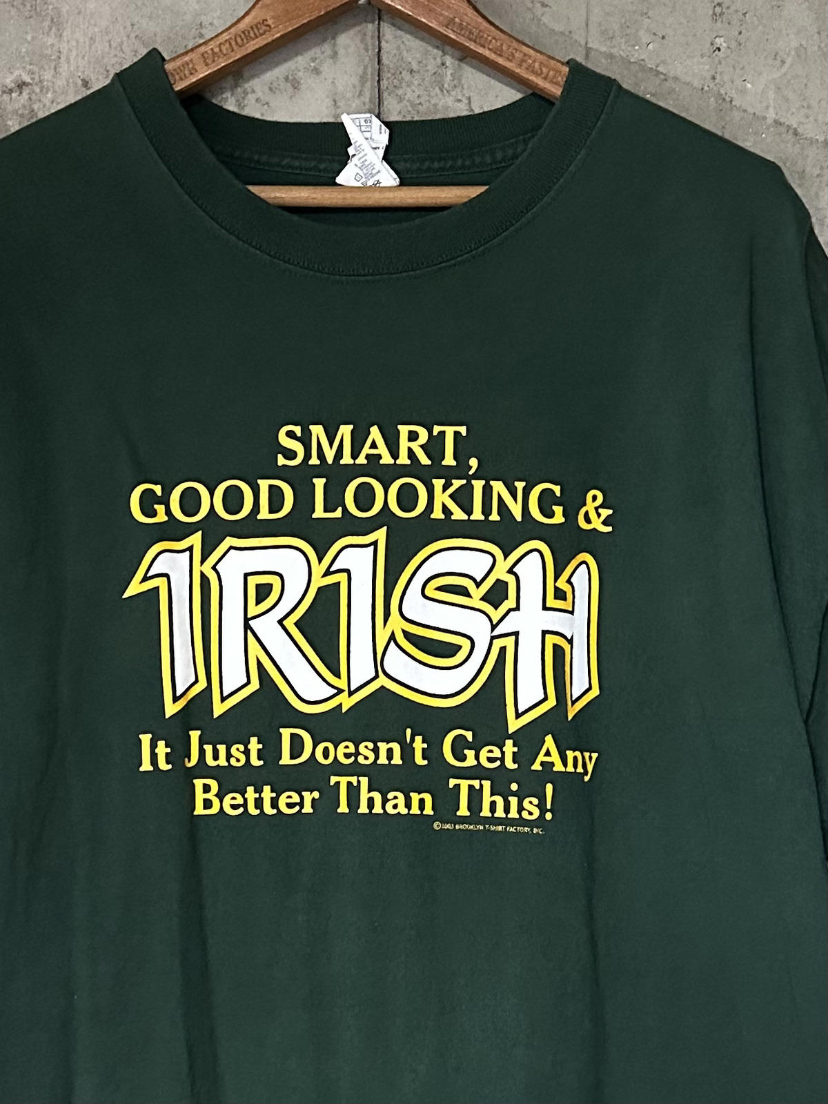 Vintage Y2K 2003 Smart, Good Looking & Irish Brooklyn T-Shirt Factory Tee XL