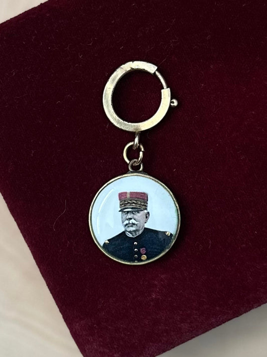 Antique WW1 French Porcelain General Joffre Notre 75 1914-1915 Commemorative Military Medal